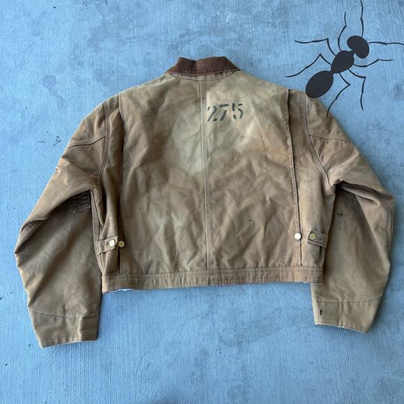 Vintage Y2K Carhartt cropped Detroit style brown work wear jacket - Picture 5 of 11